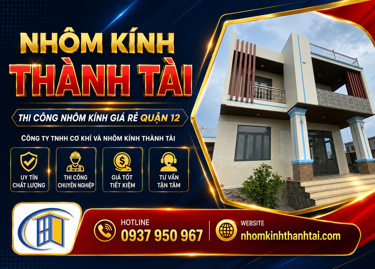 Thi Công Nhôm Kính Giá Rẻ Quận 12