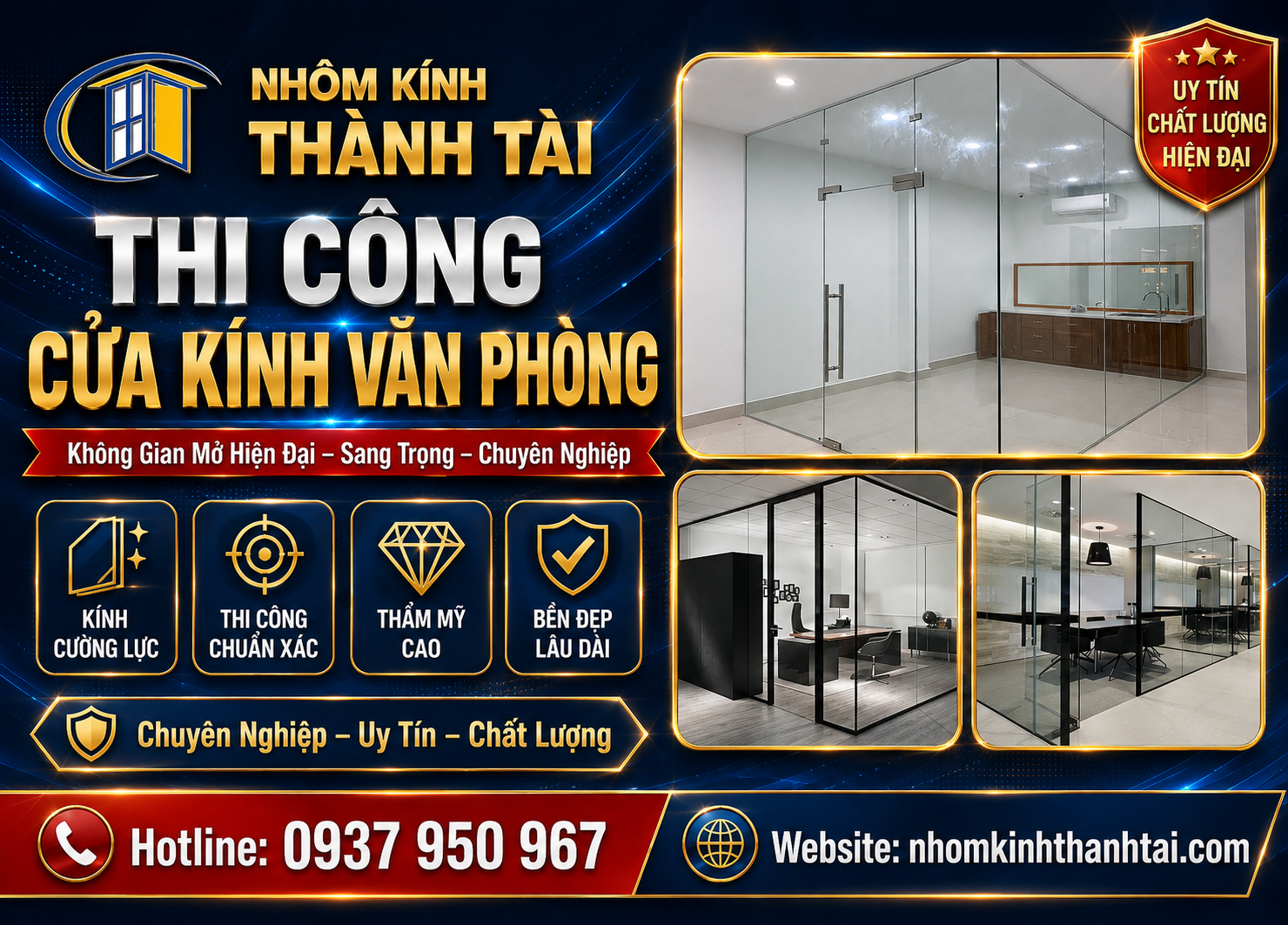 Thi Công Cửa Kính Văn Phòng