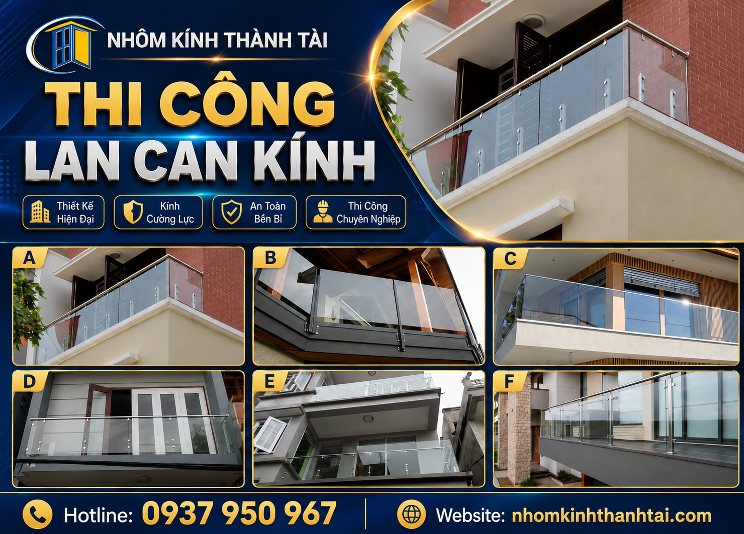 Thi Công Lan Can Kính