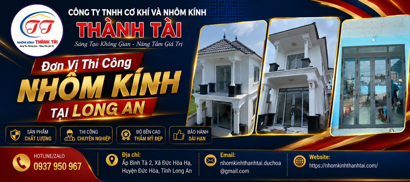 Dịch Vụ Thi Công Nhôm Kính Tại Long An