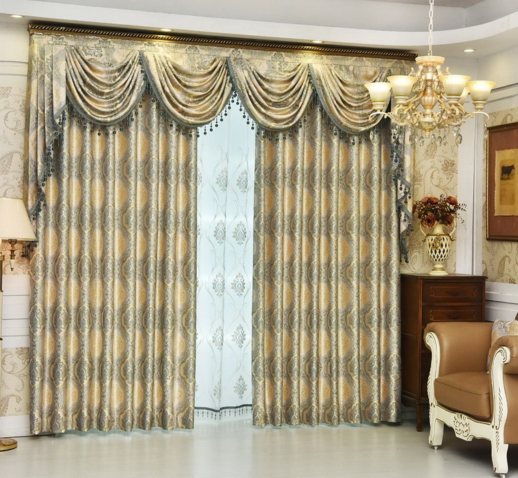 Rèm Nữ Hoàng Hoàng Gia Thêu Gấm Lộng Lẫy Cho Phòng Khách Biệt Thự
