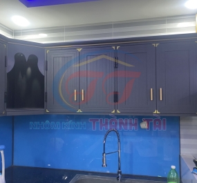 Mẫu Tủ bếp nhôm Xingfa hệ 55
