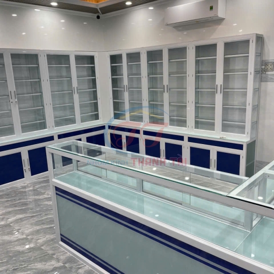 Tủ nhôm trưng bày Quầy Thuốc Tây