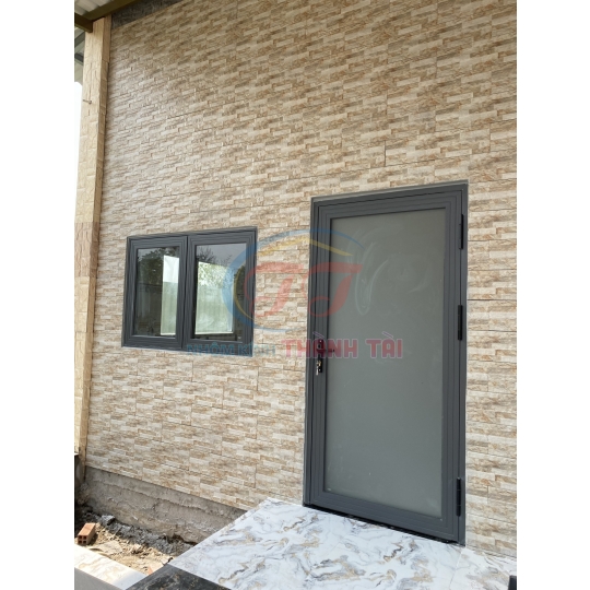 Cửa  nhôm Xingfa 4 cánh màu Xám Ghi 