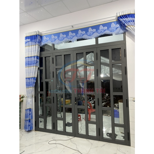 Cửa nhôm Xingfa 4 cánh chia ô 
