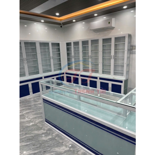 Tủ nhôm trưng bày Quầy Thuốc Tây